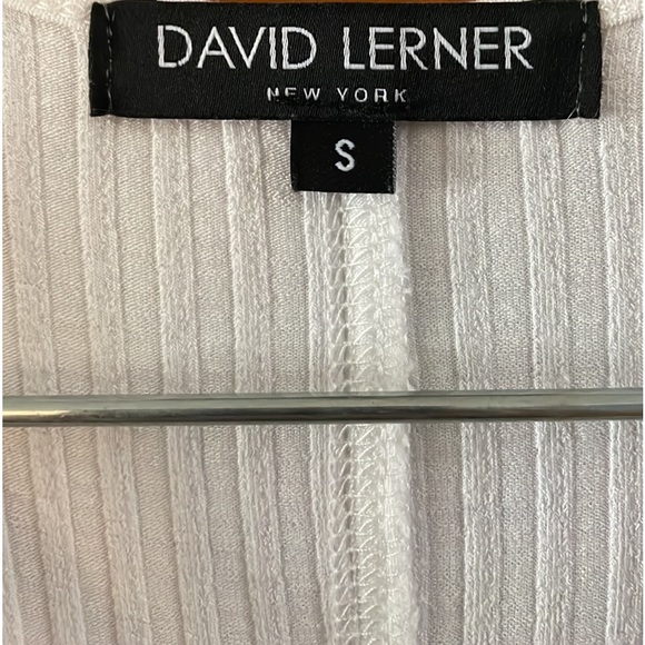 David Lerner New York Viscose Blend Ribbed Racerback White Tank Top Size S - Picture 4 of 9